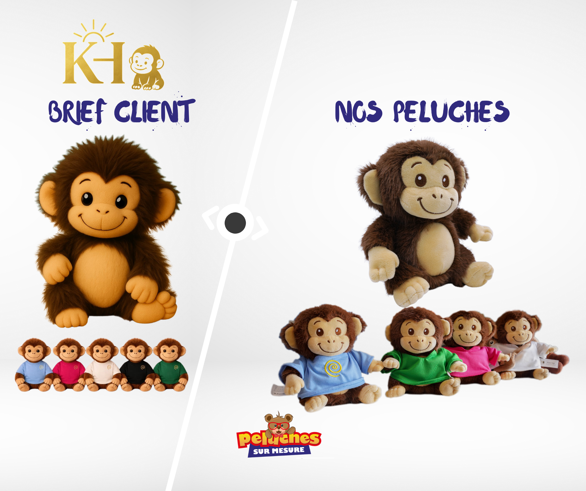 Peluche sur mesure singe